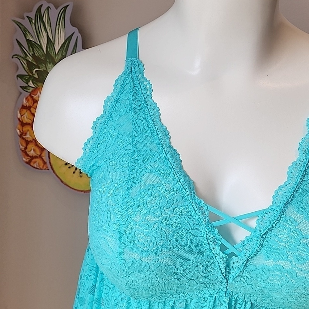 Torrid - Simply Lace Xo Front Babydoll in Blue Radiance - Picture 3 of 12